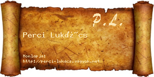 Perci Lukács névjegykártya